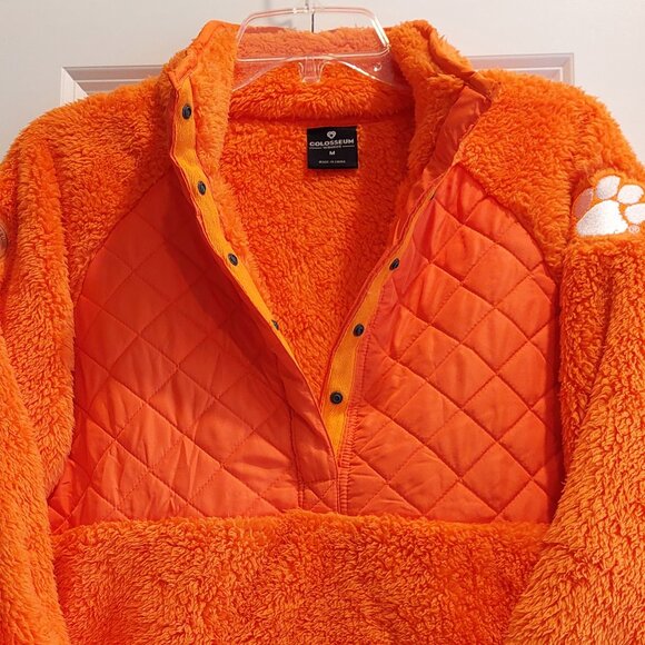 Clemson Tigers Colosseum Pullover Half-Snap Sherpa Jacket Size M - Picture 3 of 12